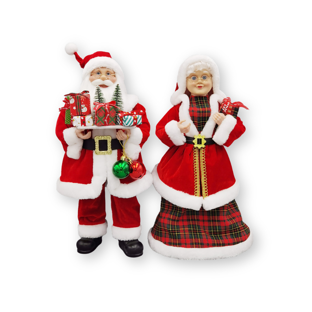 Collectable Standing Mr. & Mrs. Claus Figurines